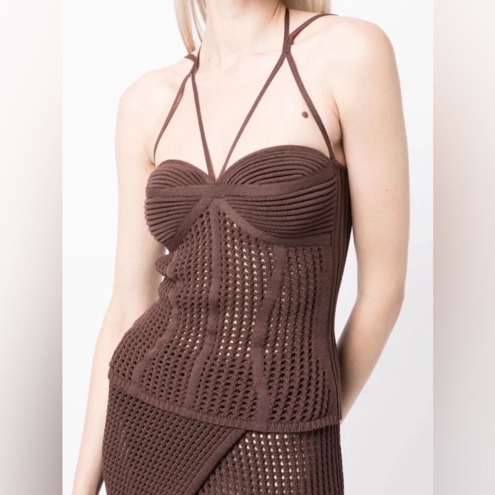 FARFETCH
ANDREADAMO brown halterneck knitted top Sz S
$496 
$298